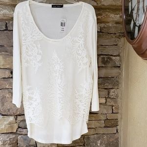 New Gorgeous Lace Overlay Tunic/Top - L